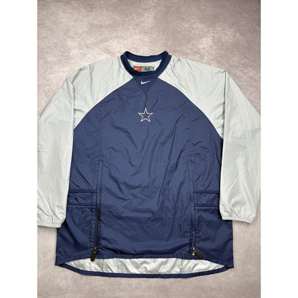 Dallas Cowboys Jacket Mens Medium Nike NFL Sideline Pullover Windbreaker Footbal - Picture 1 of 16